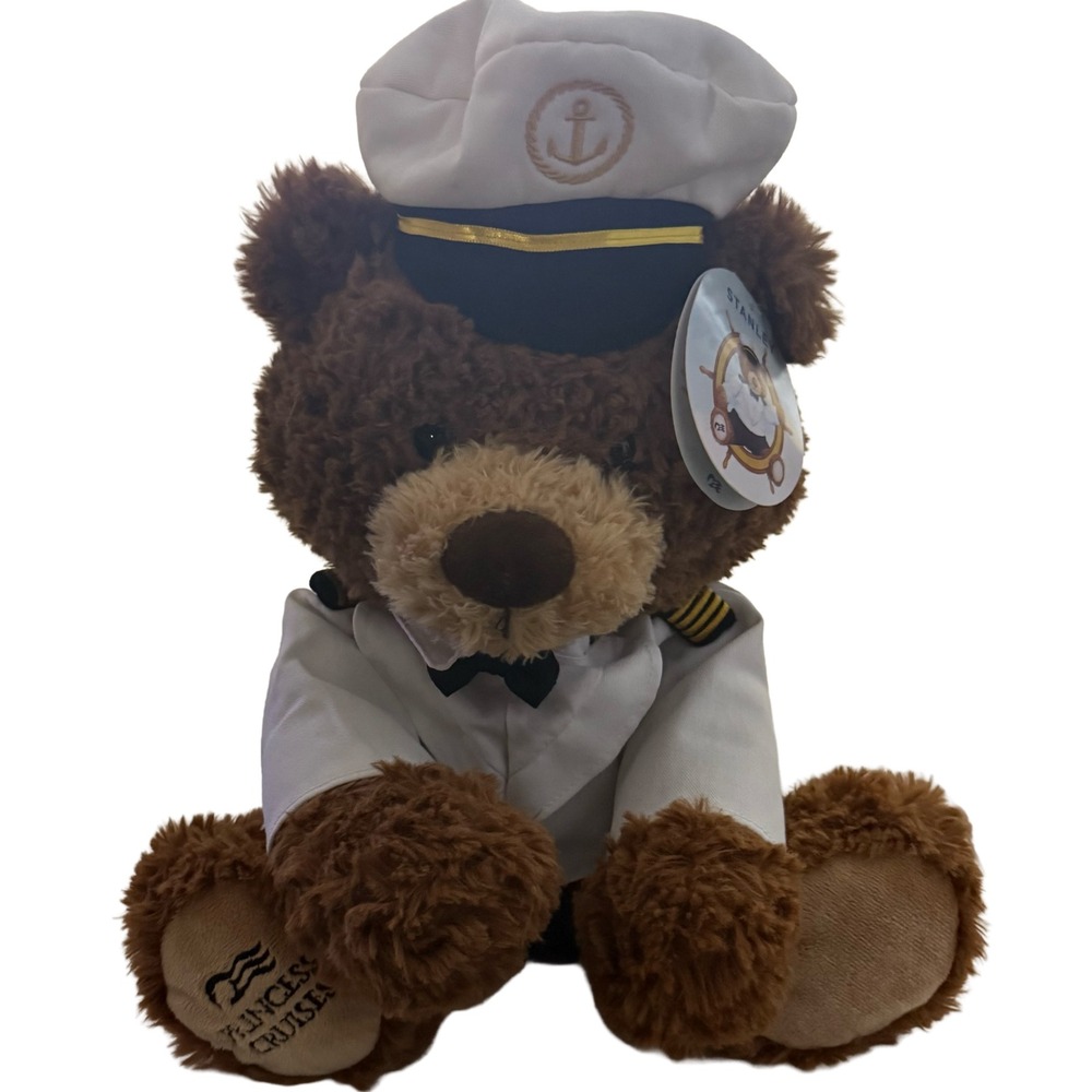 Princess Cruise Stanley At Sea Teddy Bear Plush 15" Captain Uniform ExclusiveNWT
